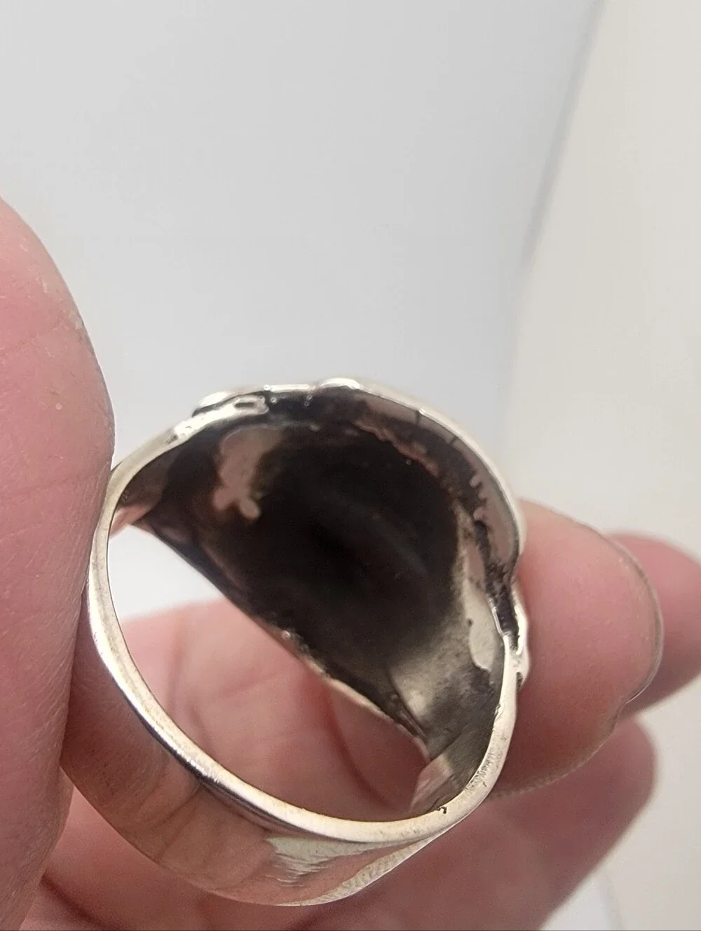 Size 10-3/4 925 Sterling Silver Skull Ring - Bold Statement Accessory